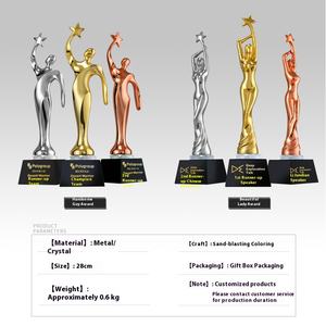 Premi trofeo commemorativo trofeo <span class=keywords><strong>in</strong></span> metallo placcato oro con stella a cinque punte <span class=keywords><strong>in</strong></span> oro - Product Image 6