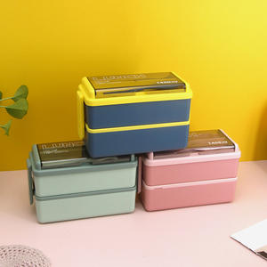 Lonchera Bento de 2 Niveles Apilable con Compartimentos Extraíbles, Apta para Microondas, Contenedor de Alimentos de Plástico - Product Image 4