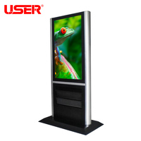 Kiosque publicitaire numérique LCD tactile sur pied, mince, pour intérieur, avec garantie de 2 ans et lecture vidéo