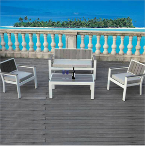 Canapé de jardin moderne italien pour terrasse, fauteuil de loisirs et table basse, mobilier d'extérieur en aluminium pour hôtel et villa - Product Image 1