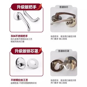 Fire Door <b>Lock</b> Set Stainless Steel Single Tongue Security Door Handle Complete Kit - Product Image 3