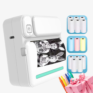 Mini <span class=keywords><strong>imprimante</strong></span> de codes à barres thermique portable sans fil BT Connect Phone Printer Use Image Note Print And14rolls Paper - Product Image 1