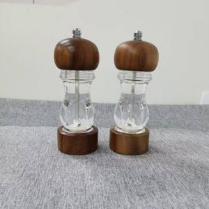 나무로 만든 친환경 수동 소금 및 후추 그라인더 세트 6인치 리필 가능한 그라인더 블랙 페퍼 및 소금 향신료 밀 - Product Image 5