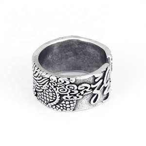 Anillo de plata con diseño de Animal místico para hombre, anillo de dragón grueso, estilo hip hop Punk - Product Image 4