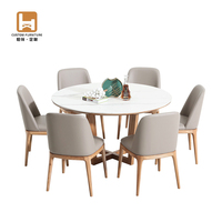 Juegos de comedor modernos de madera, mesas y sillas de comedor circulares para hoteles, residencias, espacios comerciales, venta al por mayor de fábrica