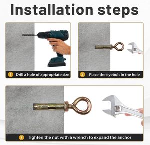 OEM/ODM M6 M8 M10 Vis d'ancrage <span class=keywords><strong>en</strong></span> acier inoxydable pour <span class=keywords><strong>mur</strong></span>, plafond, béton, boulon à œil d'expansion à épaulement avec écrou - Product Image 4