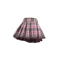Perlengkapan Olahraga Rumah Boneka Jaket Kasual Rok Kotak-kotak Anak Perempuan Wanita Baru Musim Semi Musim Gugur Warna Solid Kancing Leher DIY Mainan Mini
