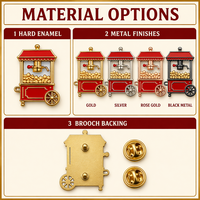 Broche en émail personnalisée avec logo, machine à pop-corn, badge cinéma rétro, souvenir de film, cadeau, fabrication OEM ODM en gros