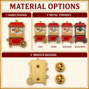Pin de solapa esmaltado con logotipo personalizado de máquina de palomitas de maíz, insignia retro de cine, recuerdo de <span class=keywords><strong>película</strong></span>, broche, regalo, venta al por mayor, OEM ODM de fábrica - Product Image 2