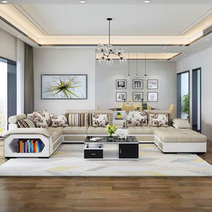 مجموعة من 7 أرائك عصرية مكونة من قطع مختلفة لغرفة المعيشة مصنوعة من قماش مخملي اللون متوفرة بألوان زهرية - Product Image 6