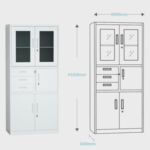Armoire de classement moderne en acier à 4 portes avec serrure à clé pour la maison, le bureau ou l'hôpital, montage facile, conception démontable - Product Image 4