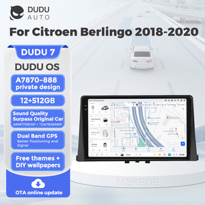 DUDUAUTO pour Citroën <span class=keywords><strong>Berlingo</strong></span> 2018-2020, système multimédia Android modifié pour voiture, navigation Bluetooth, Car-play, écran de recul - Product Image 1