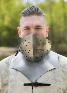 Armadura de Protección para el Cuello, Estilo Gótico, en Acero Pulido, con Diseño de Metalería Inspirado en el Siglo XV, para Colección y Uso Tradicional - Product Image 2
