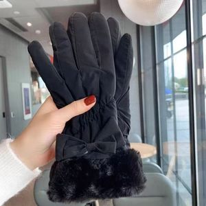 Moda Smartphone rosa polsino fiocco in pelliccia <span class=keywords><strong>pile</strong></span> caldo inverno <span class=keywords><strong>guanti</strong></span> donna - Product Image 6
