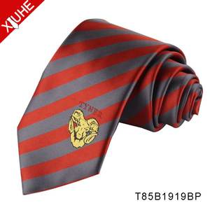Fashion Classic High Quality OEM <strong>Tie</strong> <strong>Red</strong> Stripe School Uniform Necktie Jacquard Custom Logo Polyester <strong>Tie</strong> - Product Image 4