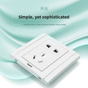 Prise murale <span class=keywords><strong>Legrand</strong></span>, type 86, multiprise, panneau à trous multiples, installation encastrée, pour usage domestique, couleur blanche - Product Image 4