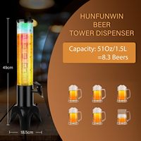 Distributeur de bière Mimosa de 50 oz pour table, tour à margaritas avec tube à glace et lumière LED pour bière, margaritas, liqueurs et boissons
