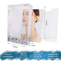 Cadre photo liquide scintillant en acrylique, cadre photo flottant avec paillettes