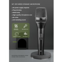 Microphone dynamique cardioïde filaire professionnel pour KTV à domicile, avec suppression du bruit, design léger, connecteur XLR, construction métallique