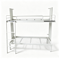 Lit superposé mural pliable en métal, lit Murphy double couche pliable avec barrière de sécurité et échelle pour dortoir et maison d'hôtes