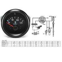 Medidor de Temperatura del Agua Eléctrico de 12V 24V, Sensor de Temperatura del Agua de 40-120°C, 52mm, Piezas para Generador Diésel, para Automóviles Diésel