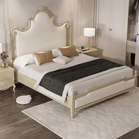 Meubles de chambre à coucher français lit king size cadre en bois de luxe style européen dernier cri lit double queen size lit à dossier design