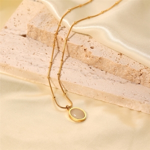 <span class=keywords><strong>Collier</strong></span> Pendentif Œil de <span class=keywords><strong>Chat</strong></span> Vintage en Acier Inoxydable 316L Plaqué Or 18K avec Pierres Opales pour Femme – Tendance et Élégant - Product Image 3