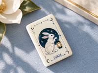 Ensemble de Mahjong Américain Premium 160 Tuiles, Tuiles en Ivoire Finies à la Main, Motifs Lune, Lapin, Joker, Vents Floraux, pour la Maison, les Clubs et les Cadeaux