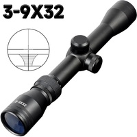 Lunette de visée réglable en alliage d'aluminium 3X-9X avec éclairage rouge-vert et base de montage de 11 mm pour la chasse et le tir en plein air