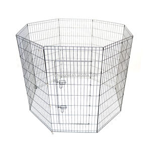 Taman pagar logam olahraga anjing peliharaan cocok untuk kawat lipat kandang anjing kawat pena latihan pagar anjing logam segi delapan - Product Image 2