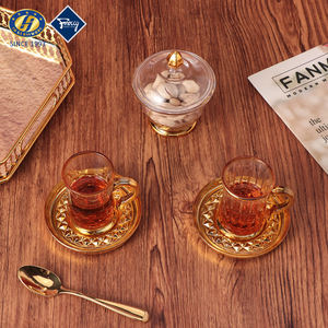 Set da 13 Pezzi JH Glass <span class=keywords><strong>Serie</strong></span> Grande per Tè Turco, Fatto a Mano con 1 Teiera + 6 Piattini + 6 Tazze da 100ML, Confezione Regalo - Product Image 5