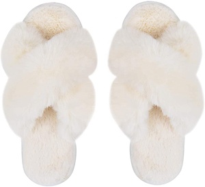 Pantofole/cinturini incrociati in peluche Super morbidi di alta qualità Hotsale da donna <span class=keywords><strong>con</strong></span> cuscino in Memory Foam - Product Image 2