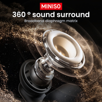 Casque de jeu sans fil Miniso X36 avec BT5.4 pour Bluetooth 360 son panoramique ENC HD appel Clip d'oreille en veille Super longue