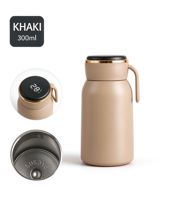 Kedatangan Baru Botol Air Vakum Isolasi Dinding Ganda 300ml dengan Tampilan Suhu Pintar, Terbuat dari Baja Tahan Karat SUS316, Mug Kopi