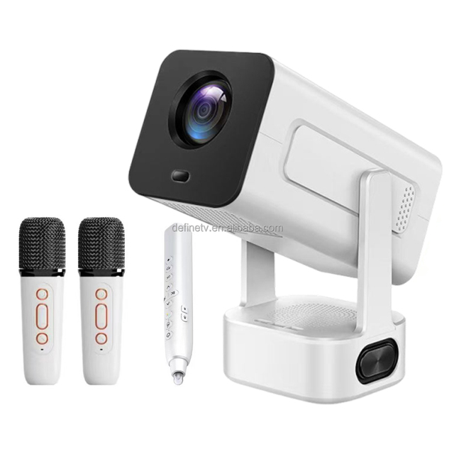 Native 1080P LCD LED Smart Projector Android 13 WiFi 6 BT5.2 Portable 320 Ansi Lumens Touch Pen Two Microphones 4K Ready HIFI