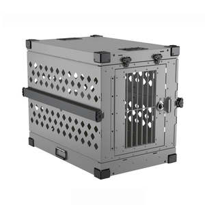 Cages <span class=keywords><strong>de</strong></span> transport pliables portables en alliage d'aluminium avec double <span class=keywords><strong>porte</strong></span> et revêtement poudré pour chiens – Populaires - Product Image 1