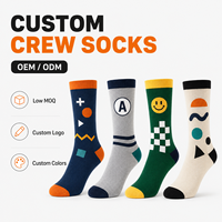 Chaussettes en tricot blanches personnalisées à rayures vives pour l'automne, avec revers multicolores, OEM ODM, logo personnalisé, faible MOQ, directement de l'usine