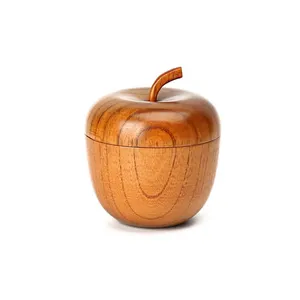 木制苹果形碗木制上菜苹果形食物上菜碗