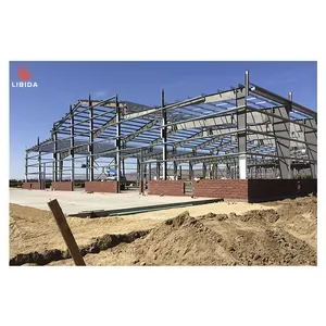 Fast Build Hall Prefabricated Steel Structure Construction Warehouse Design Car 4S Showroom Hall Prefab Buildings