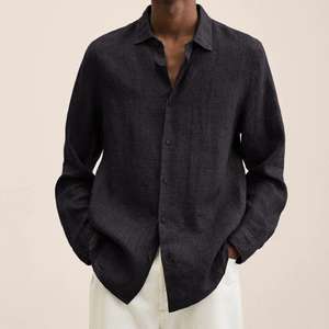 2024 <span class=keywords><strong>camicia</strong></span> Cardigan in cotone con bottoni larghi a maniche lunghe da <span class=keywords><strong>uomo</strong></span> quattro stagioni - Product Image 5