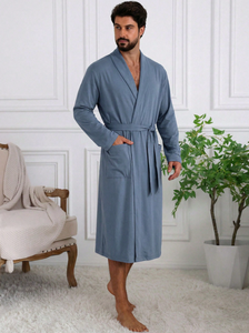 Peignoir Kimono Homme Personnalisé – Fabricant Marque Privée – Peignoir Doux ODM – Pyjama Homme en Gros – Ensemble - Product Image 5