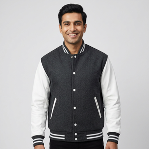 OEM College al por mayor chaquetas en blanco logotipo personalizado liso Letterman Graffiti CollegeBaseballjacket para los hombres - Product Image 1