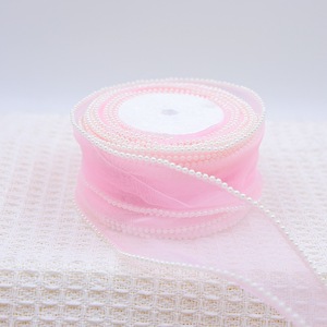 Glitter Edge Organza Ribbon Lightweight Sheer Trim For Holiday Craft And DIY Bow <b>Making</b> - Product Image 1