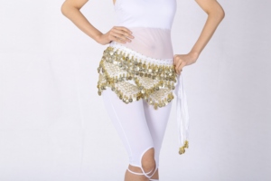 Sciarpa dell'anca a forma di onda di danza del ventre da donna con monete d'oro - Product Image 3