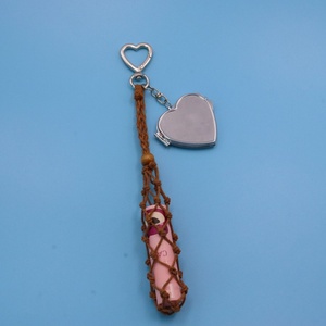 Porte-clés <span class=keywords><strong>vide</strong></span> réglable Cage Design rouge à lèvres sac avec miroir compact porte-clés décor fil de cire filet <span class=keywords><strong>poche</strong></span> brillant à lèvres porte-clés - Product Image 2