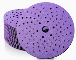 Bán Buôn Giấy Nhám P240 Tím Gốm Sanding Đĩa 150Mm 6 Inch Móc Và Vòng Lặp Sanding Giấy Mài Mòn Đĩa Cho Ô Tô - Product Image 1