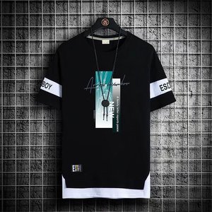 T-shirt Oversize da Uomo Estiva con Stampa Cartoon e Lettere, Traspirante e ad Asciugatura Rapida, Casual, Taglie Forti - Vendita all'Ingrosso - Product Image 2