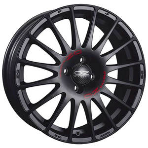 CERCHI EN LEGA SUPERTURISMO GT 7x17 4x100 ET 40 LETRAS NEGRO MATE ROJO - Product Image 1