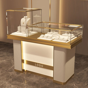 Custom Gold <b>Jewelry</b> <b>Display</b> Showcases Case with Tempered Glass and High-End <b>Jewelry</b> <b>Display</b> Case for Retail Shop - Product Image 5