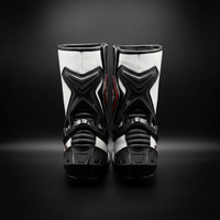 Bottes de moto en cuir pour hommes, fermeture éclair, mi-mollet, légères, respirantes, logo et couleur personnalisés, chaussures de course et de tourisme